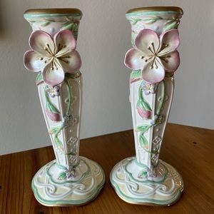 Fitz and Floyd Garden Rhapsody Candle Holder (pair)